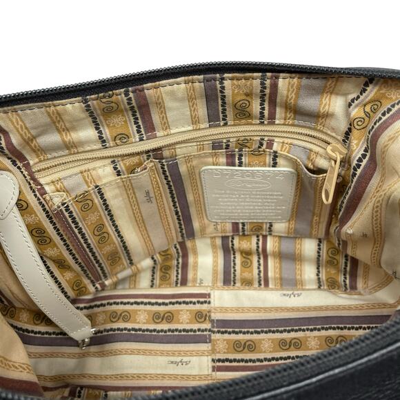 Brighton Barbados Ziptop Hobo Shoulder Bag Black Pebbled Leather Authentic - Picture 6 of 16